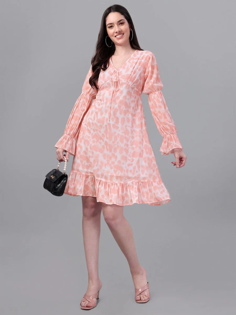 dresses for Women western wear Peach Color Dress