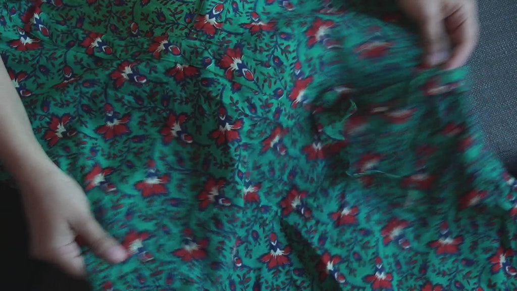 Floral Puff Sleeve Casual Cotton Kurti for women
