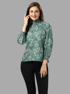 tops for Women western wear green