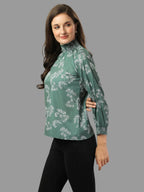 tops for Women western wear green
