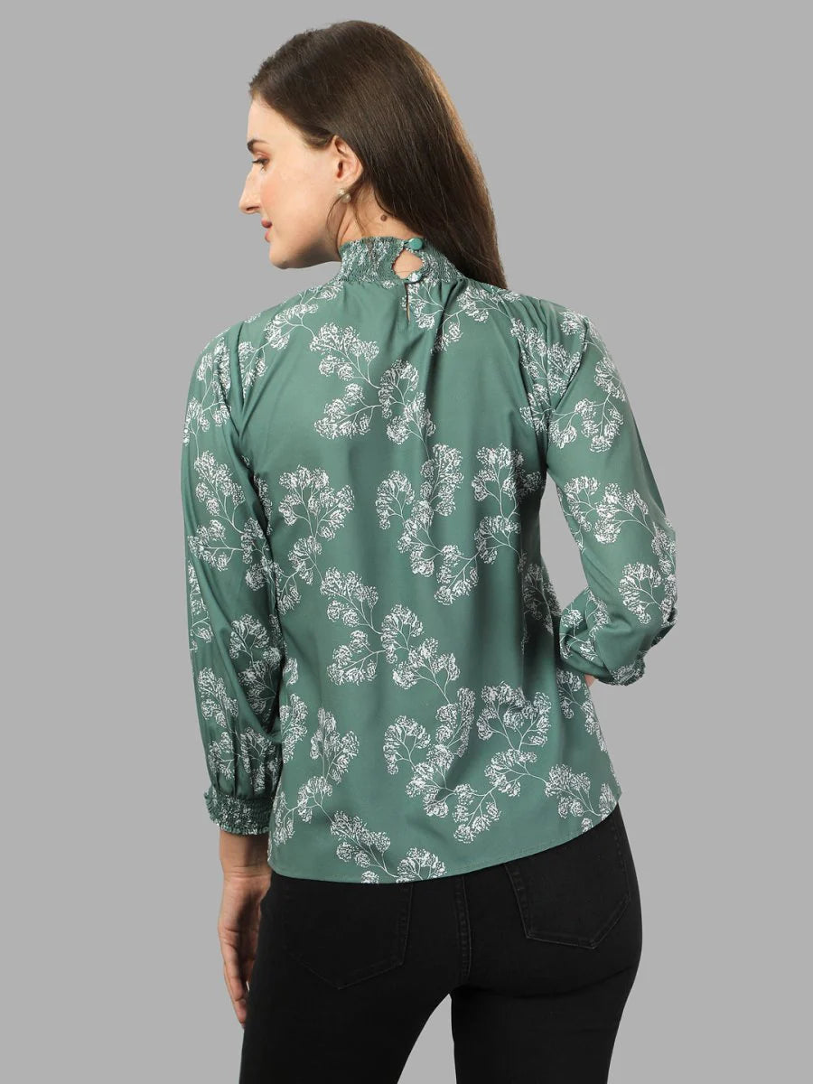tops for Women western wear green