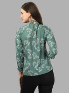 tops for Women western wear green