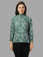 tops for Women western wear green