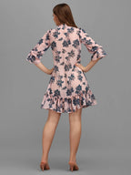 Pink Coloured Floral Women's Dress