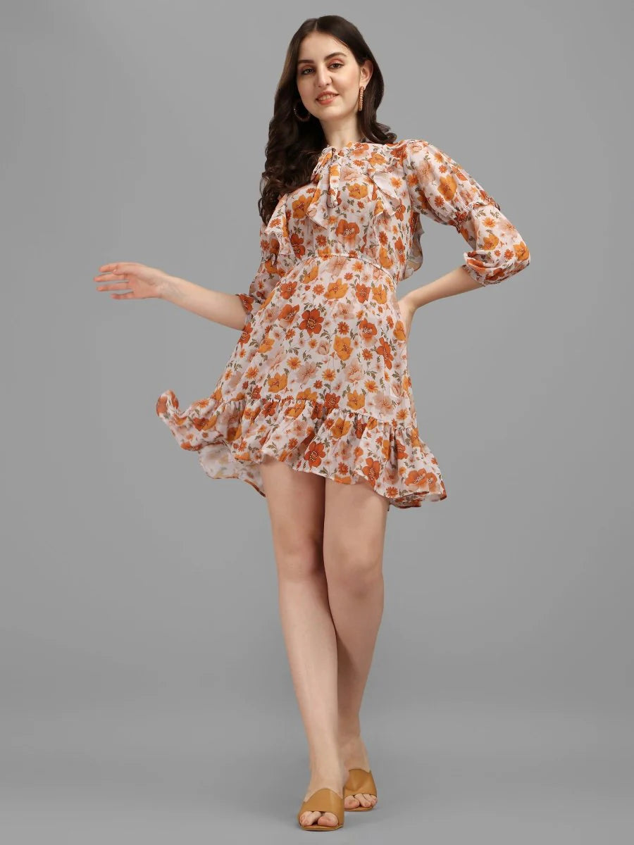 Yellow Floral Women's Dress