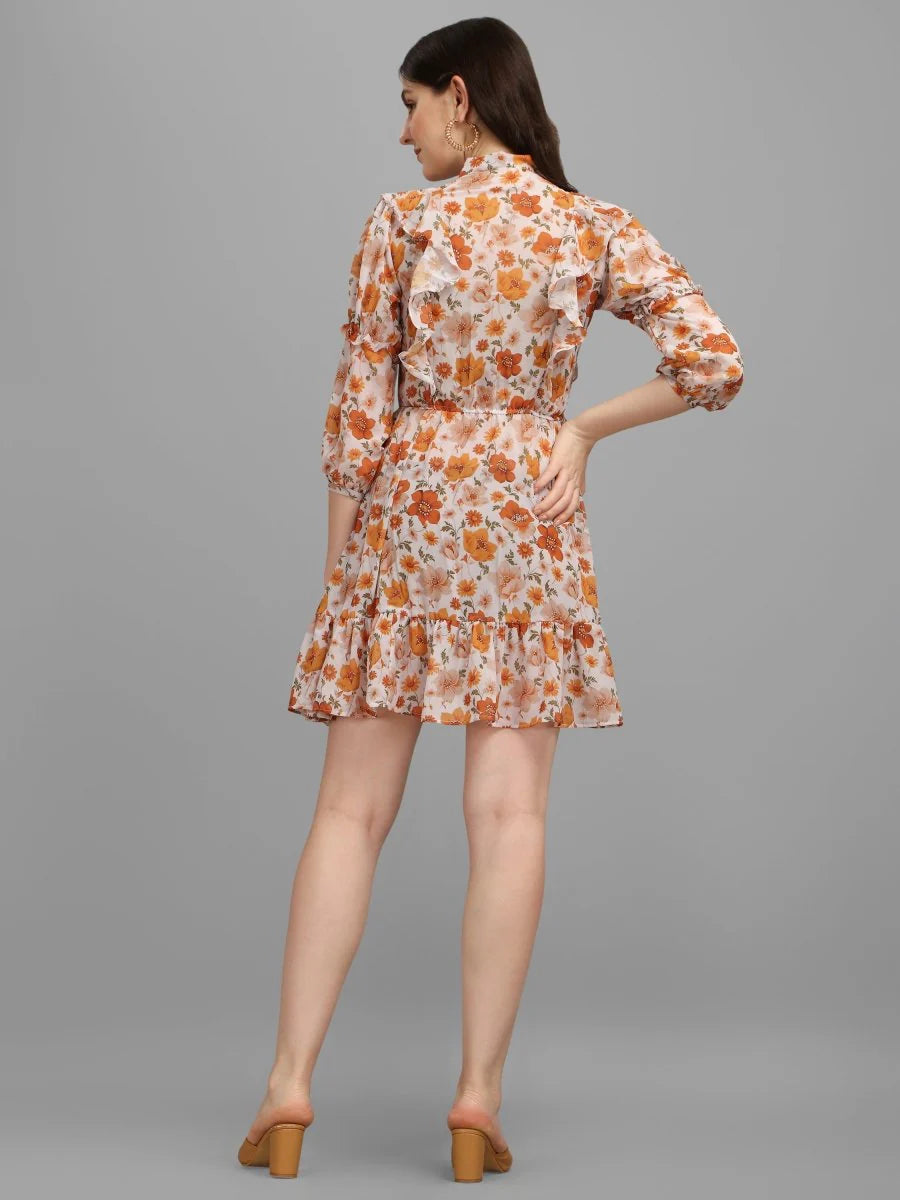 Yellow Floral Women's Dress
