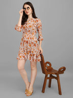 Yellow Floral Women's Dress